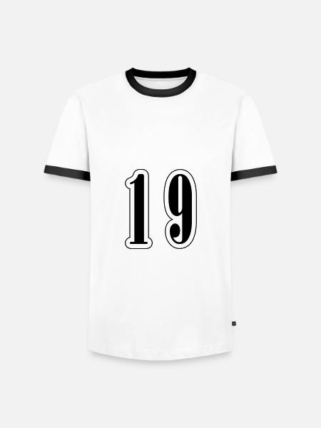 19 Number symbol - Men's Ringer Shirt - white/black