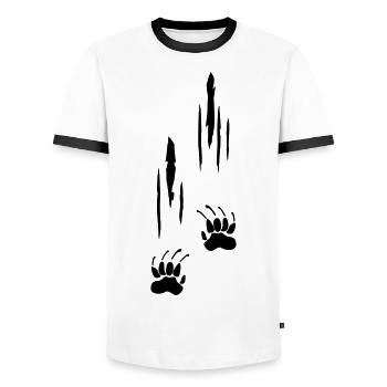 Scratches, Claws - Men's Ringer Shirt - white/black - Front - AI Model Female 172 light (172cm) & AI Model Male 178 dark (178cm)