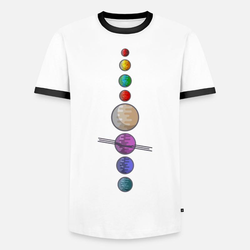 Solar System - Men's Ringer Shirt - white/black