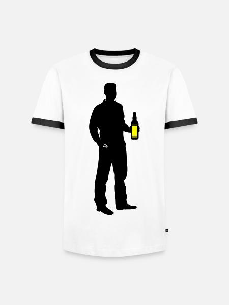 Drinker Silhouette Icon - Men's Ringer Shirt - white/black