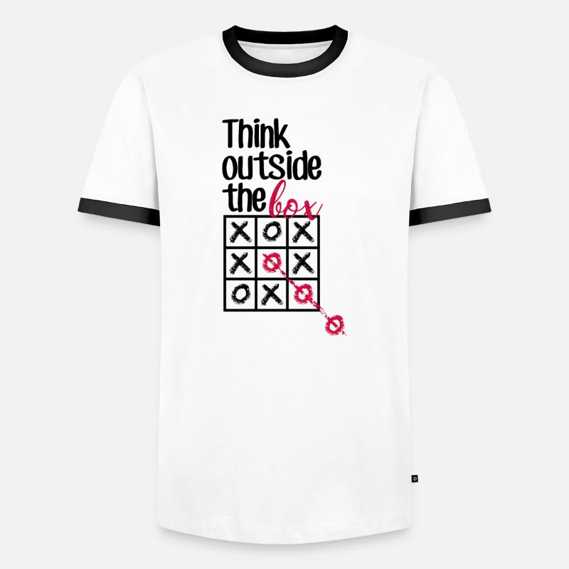 Pink Box Chain Script - Men's Ringer Shirt - white/black
