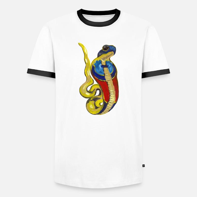 Cobra Ancient Egypt Deity - Men's Ringer Shirt - white/black