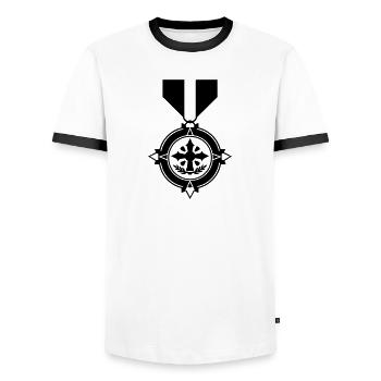 Médaille militaire - T-shirt contrasté Homme - blanc/noir - Devant - AI Model Female 172 light (172cm) & AI Model Male 178 dark (178cm)