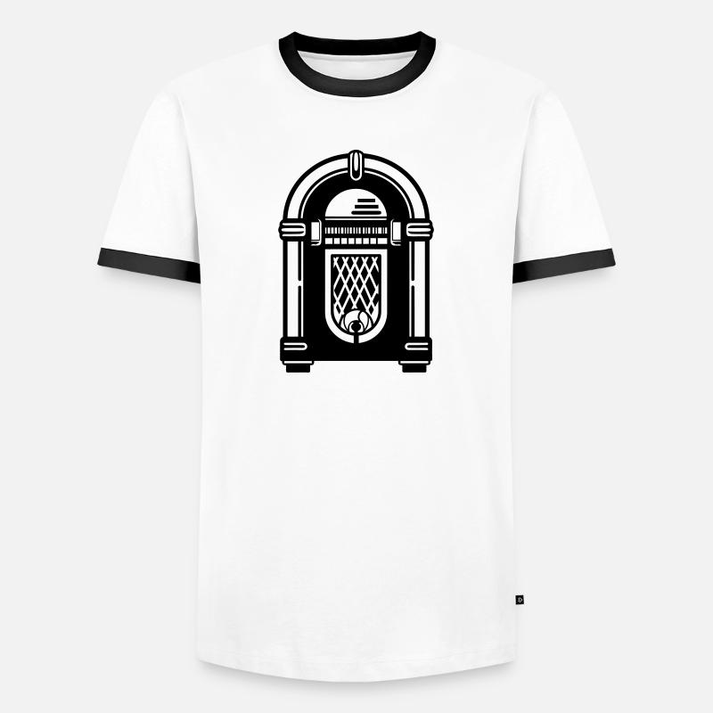 jukebox - Men's Ringer Shirt - white/black