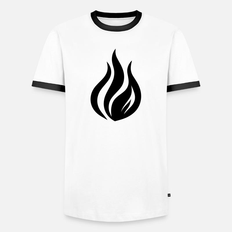 Flamme - Männer Kontrast-T-Shirt - Weiß/Schwarz