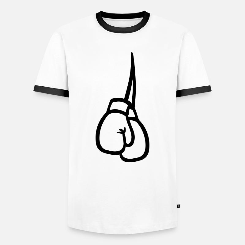 Boxen Boxhandschuhe - Männer Kontrast-T-Shirt - Weiß/Schwarz