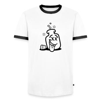 Bouteille Drunk - T-shirt contrasté Homme - blanc/noir - Devant - AI Model Female 172 light (172cm) & AI Model Male 178 dark (178cm)