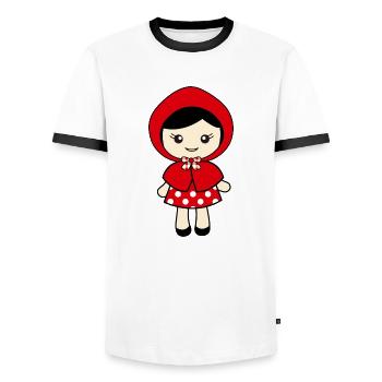 Rotkaeppchen - T-shirt contrasté Homme - blanc/noir - Devant - AI Model Female 172 light (172cm) & AI Model Male 178 dark (178cm)