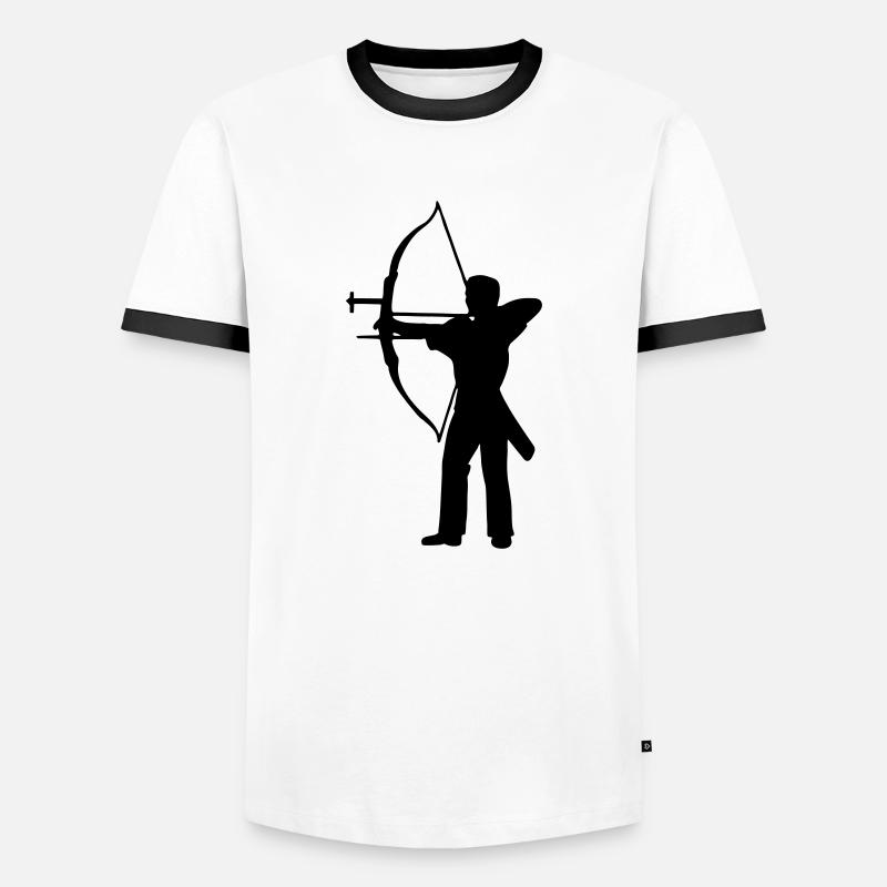 Bogenschießen - Männer Kontrast-T-Shirt - Weiß/Schwarz
