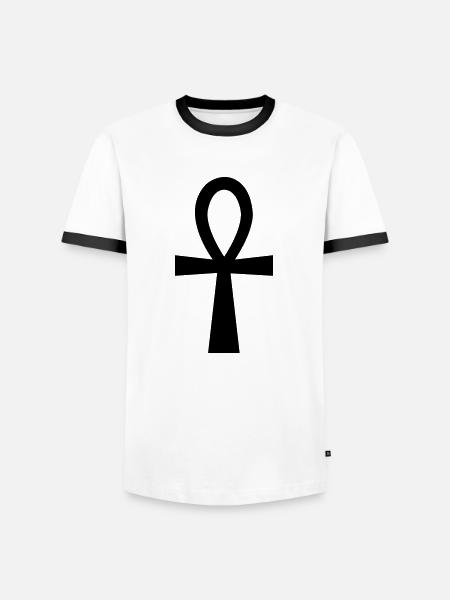 kreuz - Männer Kontrast-T-Shirt - Weiß/Schwarz