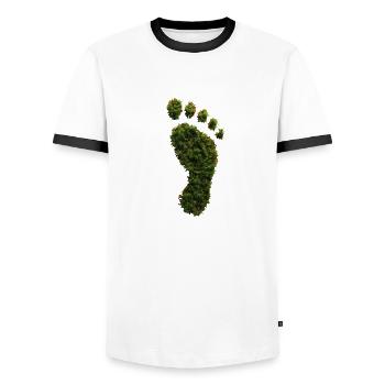 Ecological Footprint - Men's Ringer Shirt - white/black - Front - AI Model Female 172 light (172cm) & AI Model Male 178 dark (178cm)