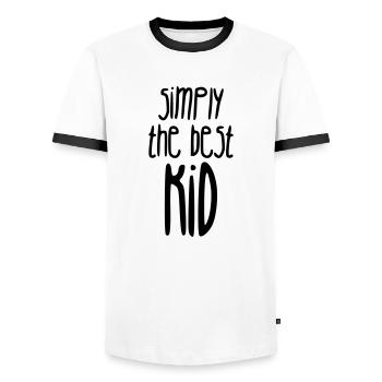 Teenager Teen Ado Jugendlicher Kid Enfant Kind - Men's Ringer Shirt - white/black - Front - AI Model Female 172 light (172cm) & AI Model Male 178 dark (178cm)