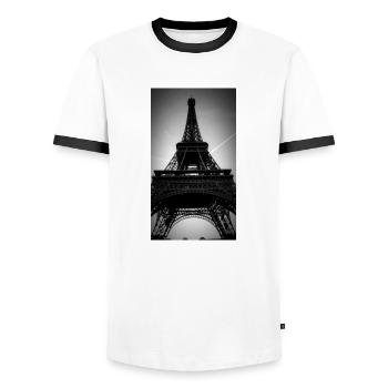 Eifelturm Paris / tour Eiffel - Männer Kontrast-T-Shirt - Weiß/Schwarz - Vorne - AI Model Female 172 light (172cm) & AI Model Male 178 dark (178cm)