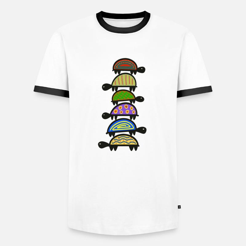 Turtle Tower - Männer Kontrast-T-Shirt - Weiß/Schwarz