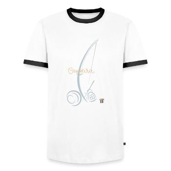Capoeira - Männer Kontrast-T-Shirt - Weiß/Schwarz - Vorne - AI Model Female 172 light (172cm) & AI Model Male 178 dark (178cm)
