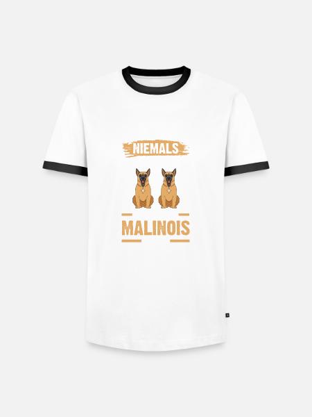 Hund Malinois - Männer Kontrast-T-Shirt - Weiß/Schwarz