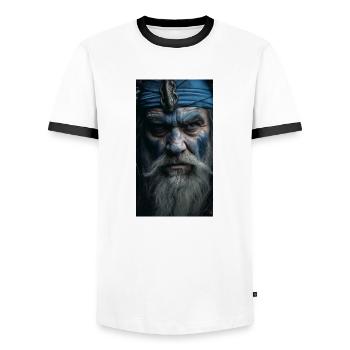Viking - Men's Ringer Shirt - white/black - Front - AI Model Female 172 light (172cm) & AI Model Male 178 dark (178cm)