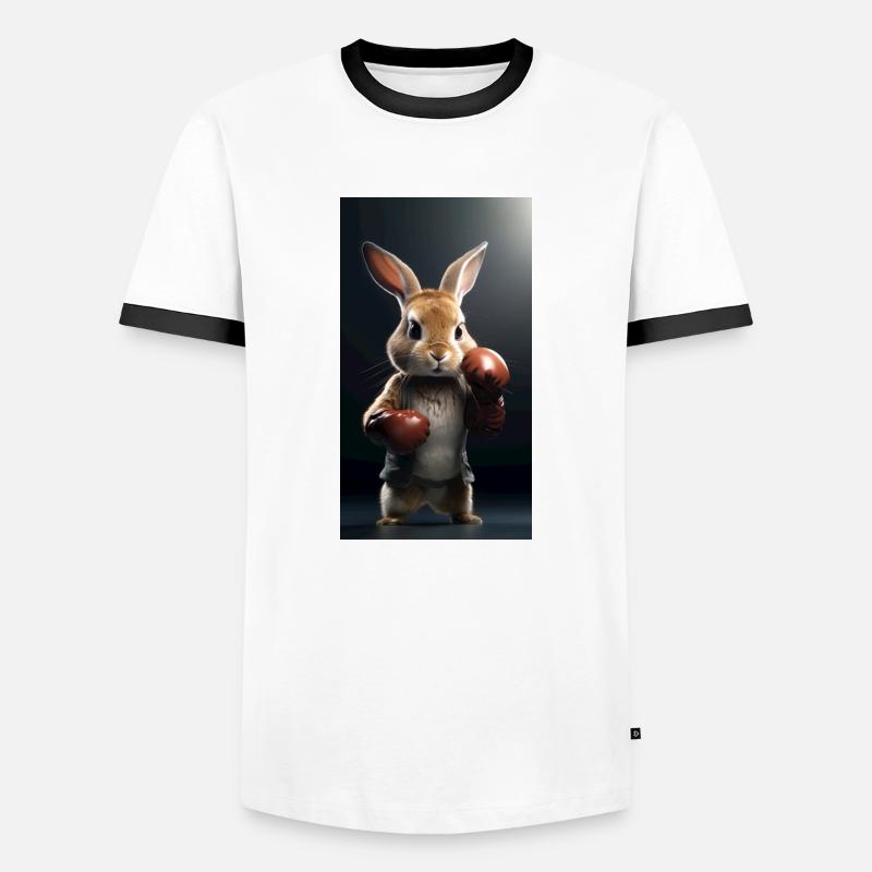 Boxen - Männer Kontrast-T-Shirt - Weiß/Schwarz