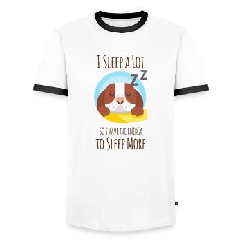 Sleep Lover Dog - Men's Ringer Shirt - white/black - Front - AI Model Female 172 light (172cm) & AI Model Male 178 dark (178cm)