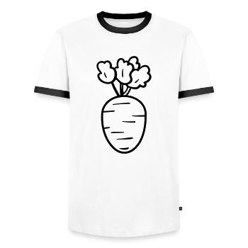 Karotte - Männer Kontrast-T-Shirt - Weiß/Schwarz - Vorne - AI Model Female 172 light (172cm) & AI Model Male 178 dark (178cm)