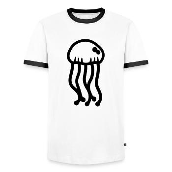 Jellyfish - Men's Ringer Shirt - white/black - Front - AI Model Female 172 light (172cm) & AI Model Male 178 dark (178cm)