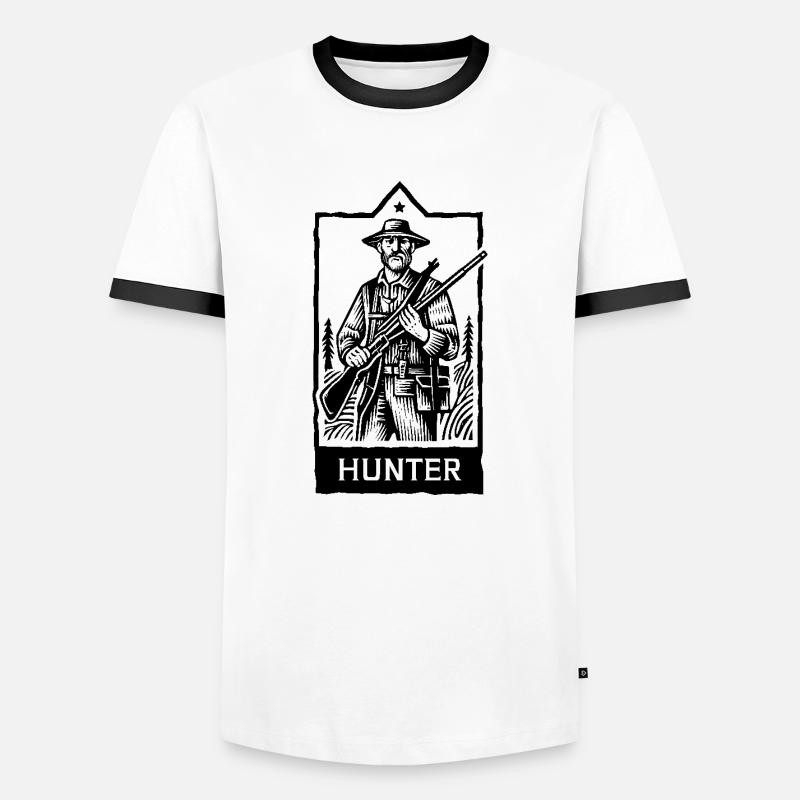 Jagd - Männer Kontrast-T-Shirt - Weiß/Schwarz