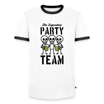 Skelett Bier Party Team - Männer Kontrast-T-Shirt - Weiß/Schwarz - Vorne - AI Model Female 172 light (172cm) & AI Model Male 178 dark (178cm)
