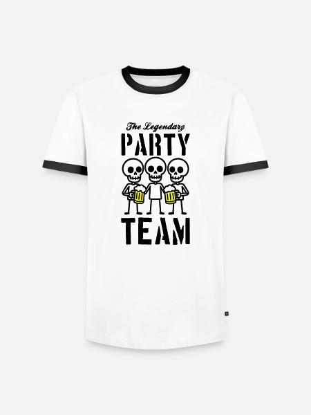 Skeleton Beer Party Team - Men's Ringer Shirt - white/black