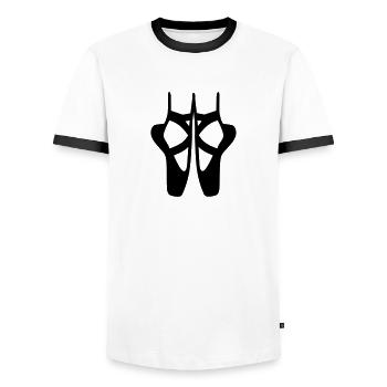 Ballet Ballerina - Men's Ringer Shirt - white/black - Front - AI Model Female 172 light (172cm) & AI Model Male 178 dark (178cm)