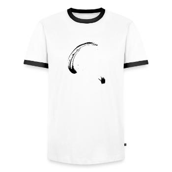 paraglider bw - Männer Kontrast-T-Shirt - Weiß/Schwarz - Vorne - AI Model Female 172 light (172cm) & AI Model Male 178 dark (178cm)