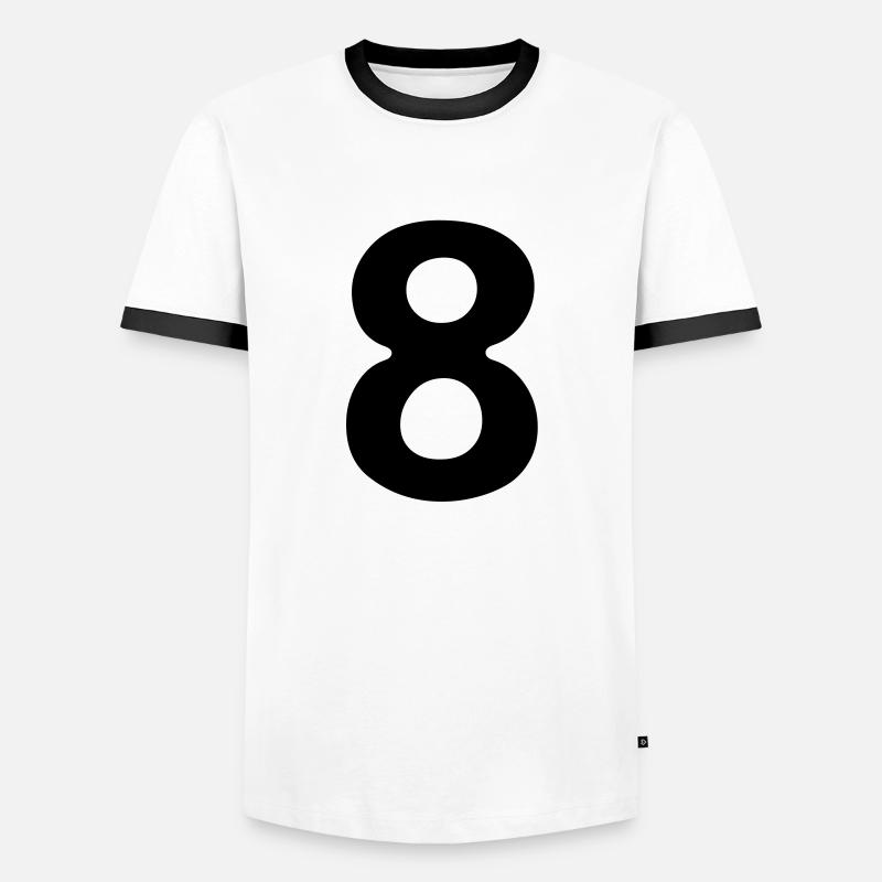 Comic Numéro 8 Huit - T-shirt contrasté Homme - blanc/noir