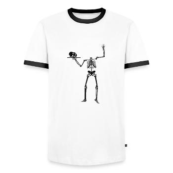 Skelett - Männer Kontrast-T-Shirt - Weiß/Schwarz - Vorne - AI Model Female 172 light (172cm) & AI Model Male 178 dark (178cm)