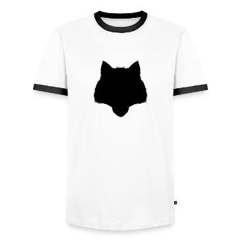 Loup - T-shirt contrasté Homme - blanc/noir - Devant - AI Model Female 172 light (172cm) & AI Model Male 178 dark (178cm)