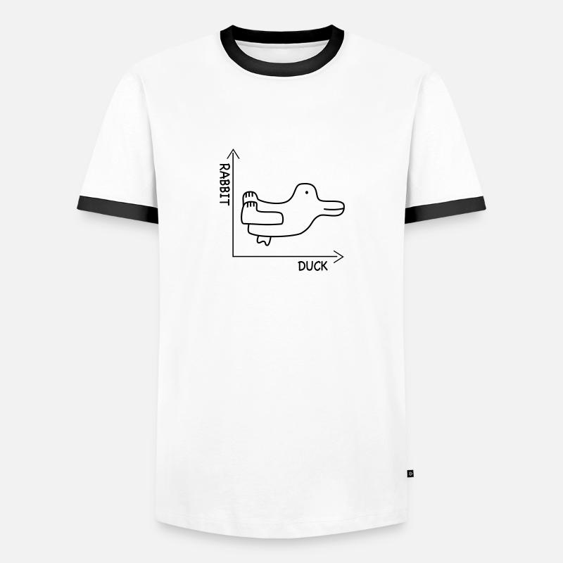 duckrabbit - Men's Ringer Shirt - white/black