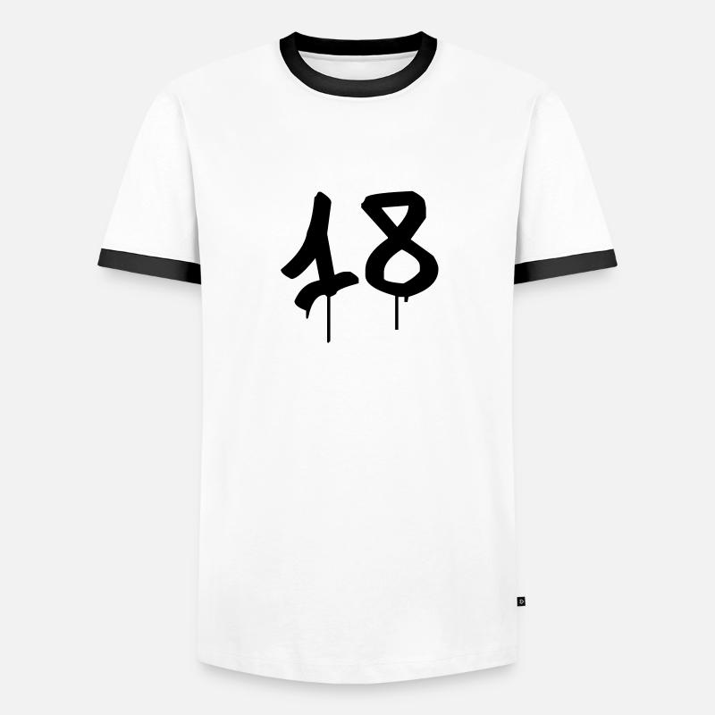 Graffiti : 18 - Männer Kontrast-T-Shirt - Weiß/Schwarz