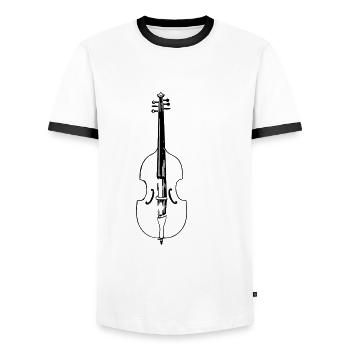 gambe6 2 2 - T-shirt contrasté Homme - blanc/noir - Devant - AI Model Female 172 light (172cm) & AI Model Male 178 dark (178cm)