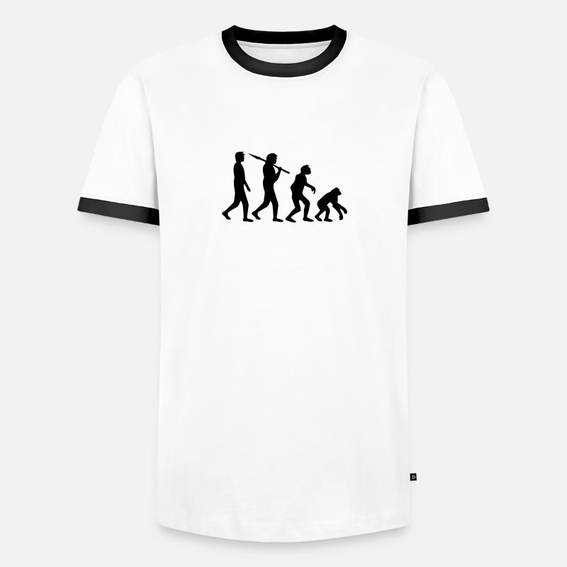 devolution - Männer Kontrast-T-Shirt - Weiß/Schwarz