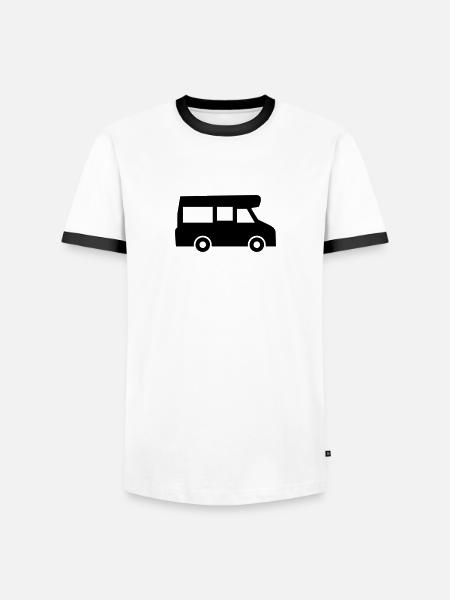 Caravan Logo Design Icon - Men's Ringer Shirt - white/black