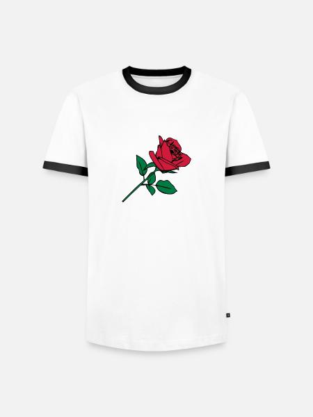Rose - Männer Kontrast-T-Shirt - Weiß/Schwarz