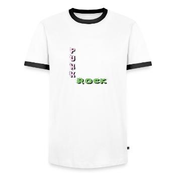 punk punk rock - Men's Ringer Shirt - white/black - Front - AI Model Female 172 light (172cm) & AI Model Male 178 dark (178cm)