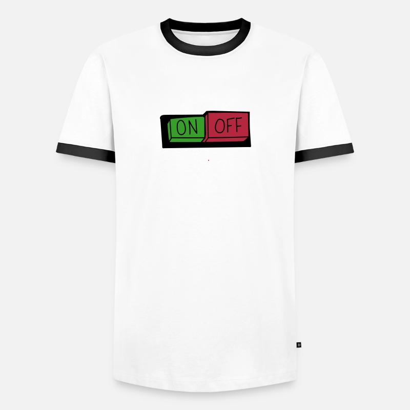 on und off button - Männer Kontrast-T-Shirt - Weiß/Schwarz