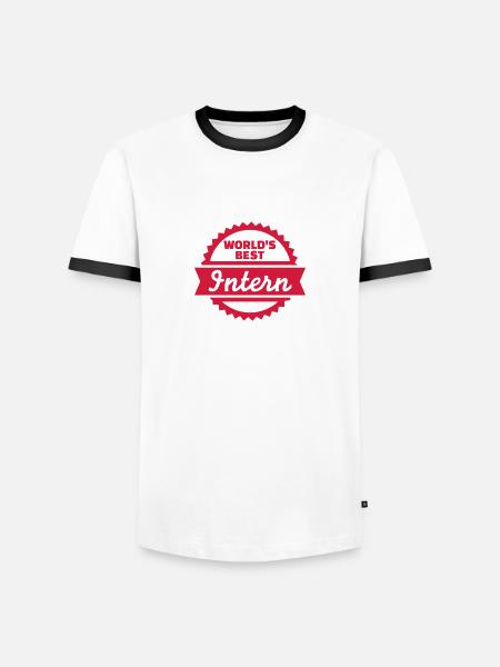 Praktikant - Männer Kontrast-T-Shirt - Weiß/Schwarz