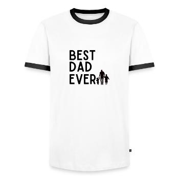 Best Dad Ever - Männer Kontrast-T-Shirt - Weiß/Schwarz - Vorne - AI Model Female 172 light (172cm) & AI Model Male 178 dark (178cm)