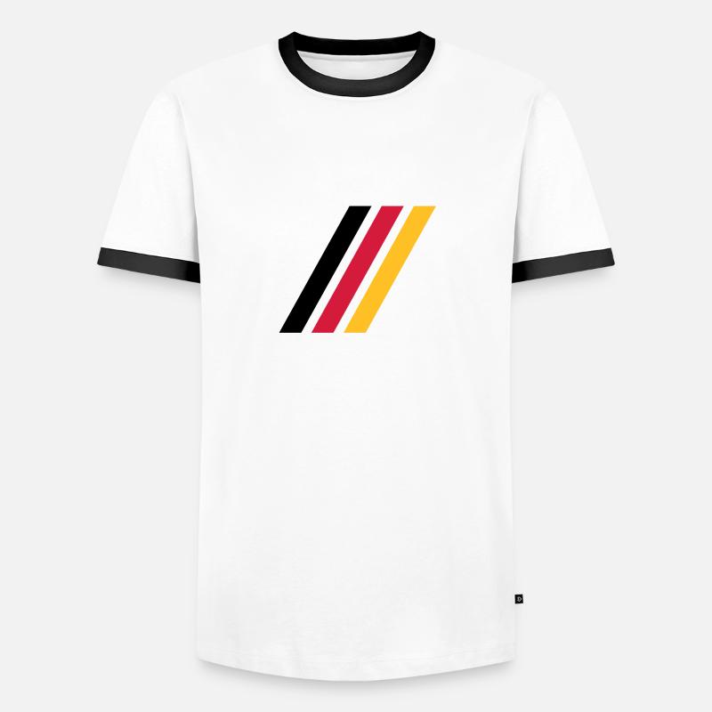 Drapeau de bande allemand - T-shirt contrasté Homme - blanc/noir