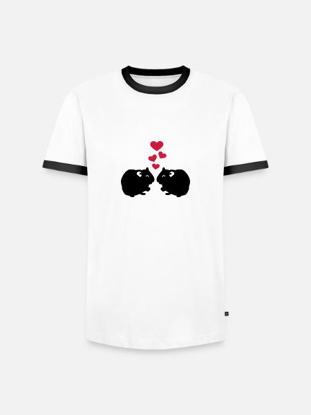 Cochon d'Inde - T-shirt contrasté Homme - blanc/noir