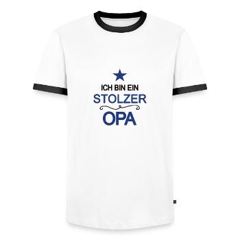Stolzer Opa Großvater Großpapa Opi Beste Opas - Männer Kontrast-T-Shirt - Weiß/Schwarz - Vorne - AI Model Female 172 light (172cm) & AI Model Male 178 dark (178cm)
