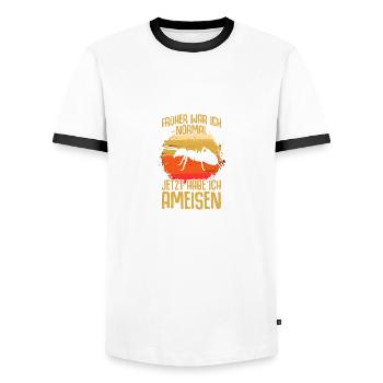 Jetzt habe ich Ameisen Ameisenhüter Ameisenzucht - Männer Kontrast-T-Shirt - Weiß/Schwarz - Vorne - AI Model Female 172 light (172cm) & AI Model Male 178 dark (178cm)