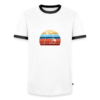 Wasserschwein Capybara - Männer Kontrast-T-Shirt - Weiß/Schwarz - Vorne - AI Model Female 172 light (172cm) & AI Model Male 178 dark (178cm)