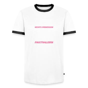 Nichts Prinzessin Faustballerin Faustball - Männer Kontrast-T-Shirt - Weiß/Schwarz - Vorne - AI Model Female 172 light (172cm) & AI Model Male 178 dark (178cm)