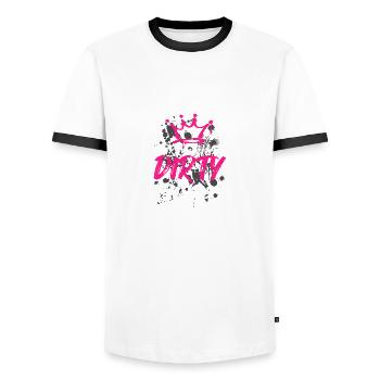 Dirty energy Schlammlauf Mud Run Muddy Race - Männer Kontrast-T-Shirt - Weiß/Schwarz - Vorne - AI Model Female 172 light (172cm) & AI Model Male 178 dark (178cm)
